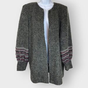 MJ Seattle Womens Long Line Sweater Coat | Large | Gray | Mohair Blend | Lined
